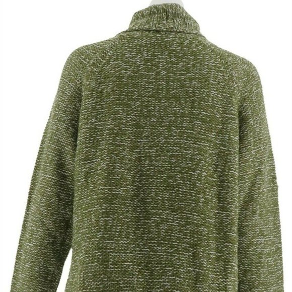 NWT C. WONDER CASCADE FRINGE CARDIGAN SMALL OLIVE - Picture 5 of 10